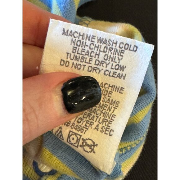 Pepper Toes Layette Blue And‎ Green Striped Collared Polo Short Romper Size 3M - Picture 10 of 10